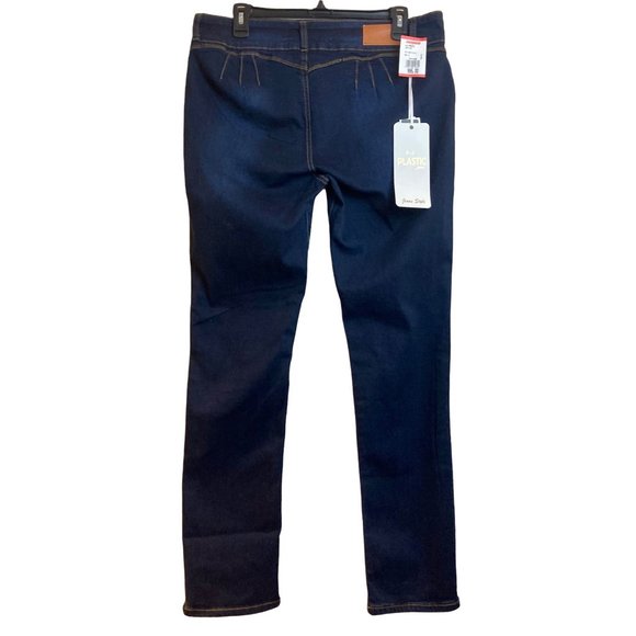 Plastic Jeans Distressed Dark Wash Denim Size 19/20 - Picture 2 of 4